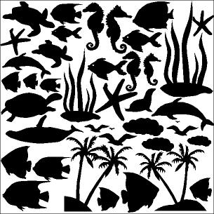 Hidden Image Sea Life - Precut Foil Overlay Sheet