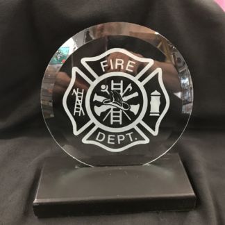 Fire Department 6" Etched Glass Bevel