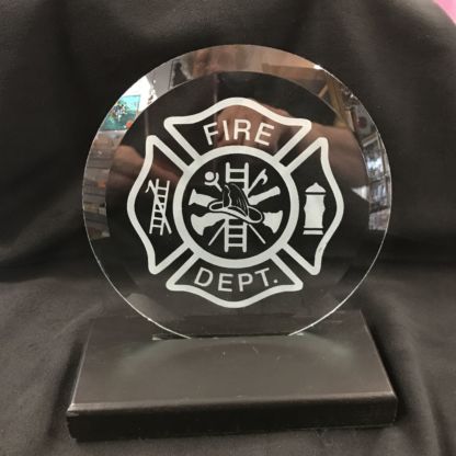 Fire Department 6" Etched Glass Bevel