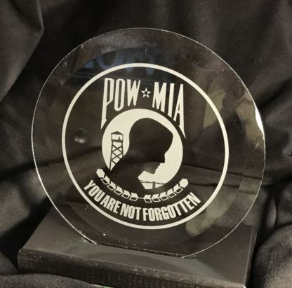 US POW/ MIA 6" Glass Bevel