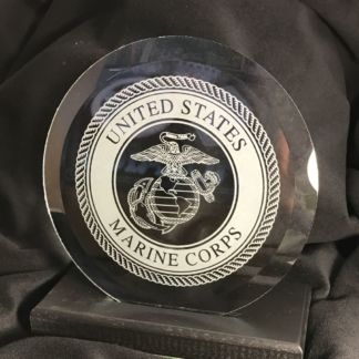 US Marines Etched 6" Glass Bevel
