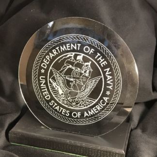 US Navy Etched 6" Glass Bevel