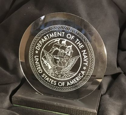 US Navy Etched 6" Glass Bevel