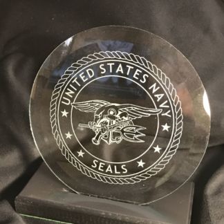 US Navy Seals Etched 6" Glass Bevel