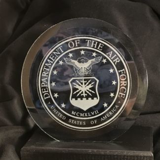 US Air Force Etched 6" Glass Bevel