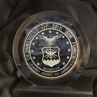 US Air Force Etched 6" Glass Bevel