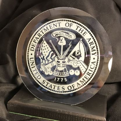 US Army Etched 6" Glass Bevel