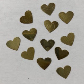 Brass Mini Hearts Set of 12 - 8502