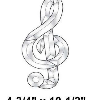 Treble Clef Beveled Glass Cluster - MEC135