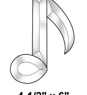 Single Musical Note Glass Bevel Cluster - MEC136