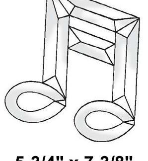 Double Music Note Bevel Glass Cluster - MEC137