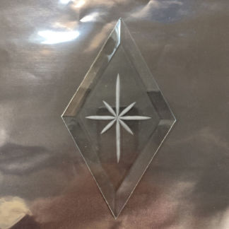 Engraved Diamond Bevel Glass 4" x 7"