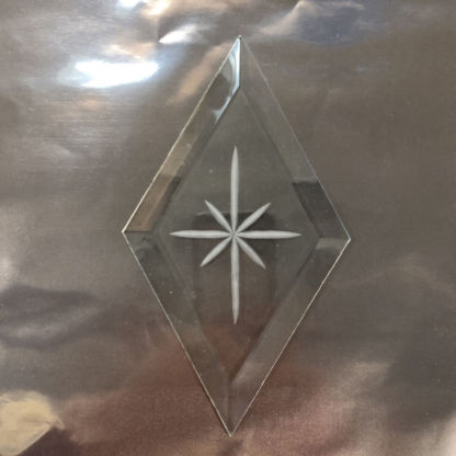 Engraved Diamond Bevel Glass 4" x 7"