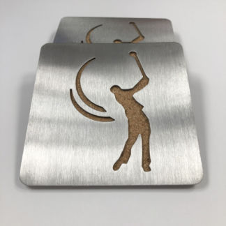 Golfer Stainless Steel Coaster Set