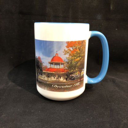 Decatur Transfer House Mug -Fall View White/Blue