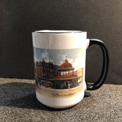 Decatur Transfer House Mug -Vintage View White/Black