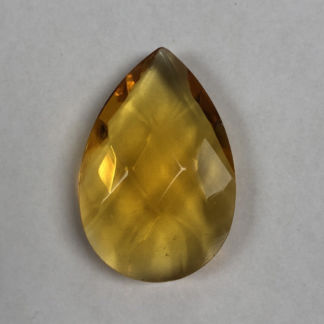Teardrop Pressed Jewel 17mm x 26mm Light Amber
