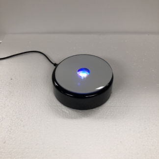 Lighted Base-3 3/4" Black Round White Light