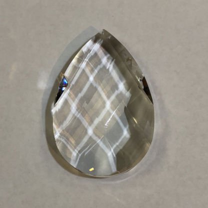 Teardrop Pressed Jewel 30mm x 45mm Clear