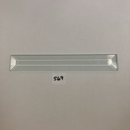 B#569 Rectangle Bevel Glass 1 1/16"  x 7 3/16" w/ Flat