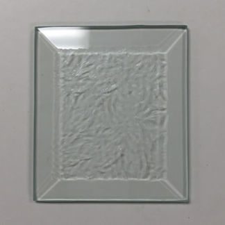 R#592GC Rectangle Bevel Glass 3"  x 3 7/16" Glue Chip