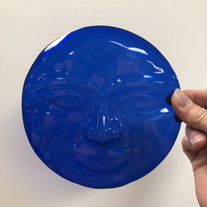 Jumbo Moonface - Blue 6" Glass