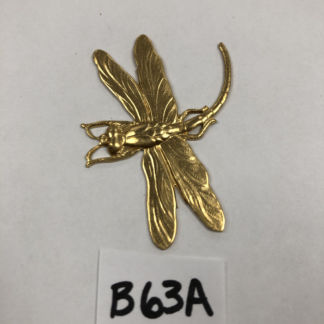 Brass 3-D Curved Tail Dragonfly #FB63A
