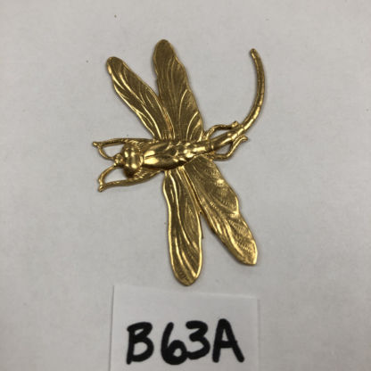 Brass 3-D Curved Tail Dragonfly #FB63A