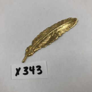 Brass 3-D Small Feather #FX343