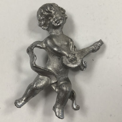 3-D Cherub with Mandolin Lead Casting Set of 2 - Image 3