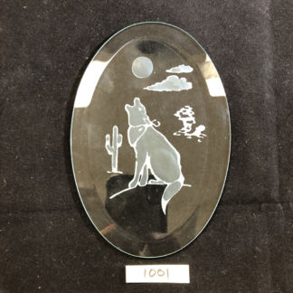 CF1001-Engraved 4" x 6" Oval Bevel Coyote Desert