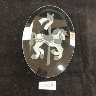CF1008-Engraved 4" x 6" Oval Bevel Carousel Horse
