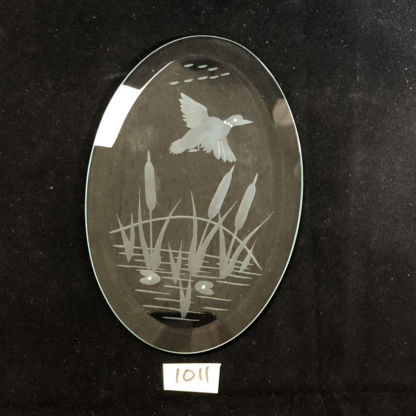 CF1011-Engraved 4" x 6" Oval Bevel Flying Duck