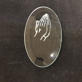 CF-G23H - Engraved 3" x 5" Oval Bevel Praying Hands