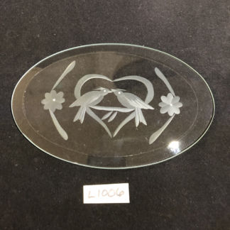 CF1006 -Engraved 4" x 6" Oval Bevel Love Birds