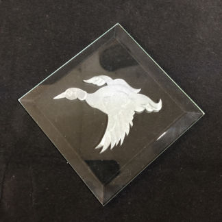 CF -Engraved 4" Square Bevel Flying Duck