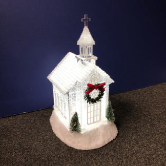 Lighted LED Shimmer Christmas Church
