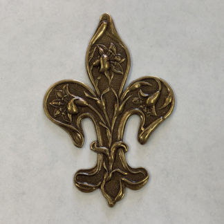 Ant. Brass 3-D Fleur-De-Lis - FA46