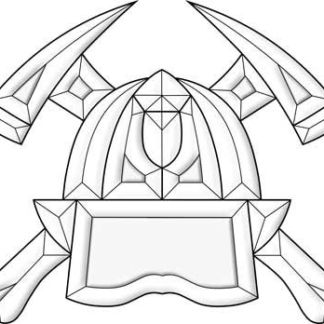 Clear Beveled Glass Cluster - MEC234 Fireman Hat & Axe