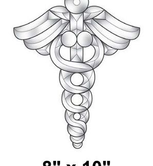 MEC 143 Caduceus Beveled Glass Cluster