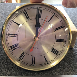Brass Clock Face With Glass Bezel and Clockworks-5"