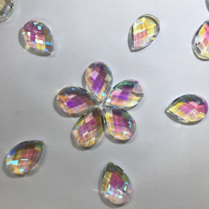 Teardrop Faceted Dichroic Jewel 50mm x 75mm - Y - Image 2