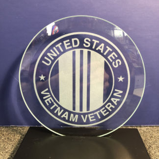 Vietnam Veteran Etched 6" Glass Bevel