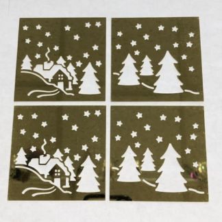 Brass Holiday Filigree Set-CH3 Winter Scene