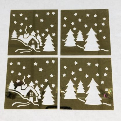 Brass Holiday Filigree Set-CH3 Winter Scene