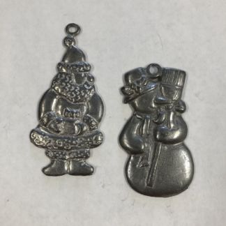2-D Lead Casting Holiday Set #5-Santa & Snowman