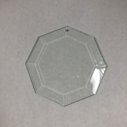 Octagonal Bevel Glass 4 1/8" with Hole