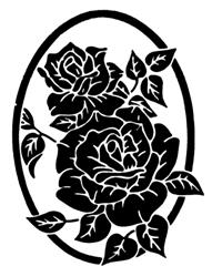 Peel N' Etch Stencil- Rose Oval #1208