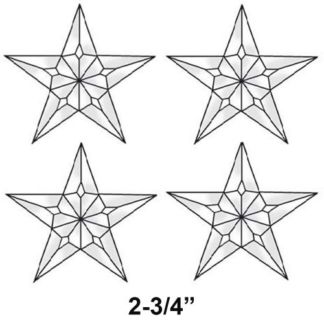 5 point Star Beveled Glass Cluster - MEC225 Set of 4