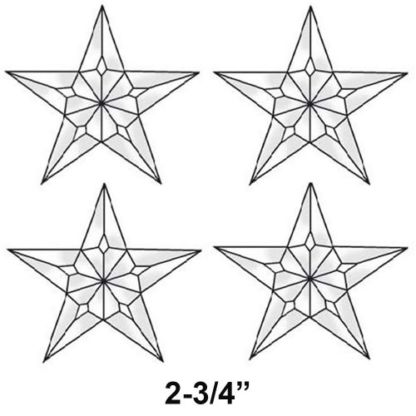 5 point Star Beveled Glass Cluster - MEC225 Set of 4